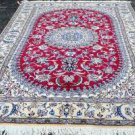 6'5x10 High KPSI Fine Genuine Persian Nain Hand Knotted Silk Highlights Wool Rug