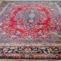 9'4x12'6 Signed Weaved "Made in Iran" Genuine S Antique Persian Kashmar Wool Rug