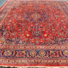 9'7 x 12'10 Mint Genuine S Antique Persian Mashad Sabzevar Hand Knotted Wool Rug