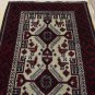 3'6 x 6'3 Nice Quality Genuine Persian Bird Balouch Tribal Hand Knotted Wool Rug