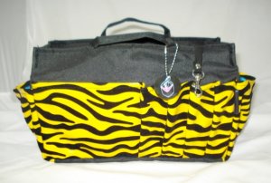 Limited Edition Printed Bag Organizer / Bag Insert Large (Yellow Zebra Print)