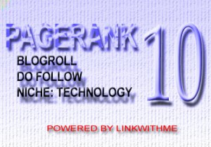 Get permanent homepage dofollow backlink from my PAGERANK 10 technology blog