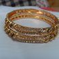 white&green stone gold plated bangle bracelet GP 501  ( 2 - 4 ) Small