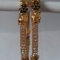 white&green stone gold plated bangle bracelet GP 503 ( 2 - 6  mediam )