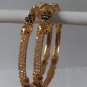 white&green stone gold plated bangle bracelet GP 503 ( 2 - 6  mediam )