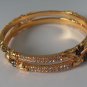 white&green stone gold plated bangle bracelet GP 503 ( 2 - 6  mediam )