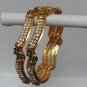 white&green stone gold plated bangle bracelet GP 504 ( 2 - 6  mediam )