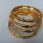 white&green stone gold plated bangle bracelet GP 506 ( 2 - 6  mediam )