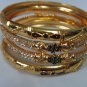 white&green stone gold plated bangle bracelet GP 506 ( 2 - 6  mediam )