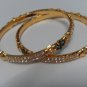 white&green stone gold plated bangle bracelet GP 505 ( 2 - 4 small ) )