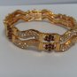 white &  red stone  gold  plated bangles  bracelet  GP 509  ( 2 - 8  large )