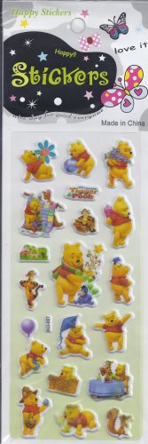 Pooh Bear Sparkle stickers - Crafts Rewards Kids Scrapbook