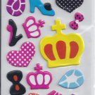 Crown Shoes -Puffy  stickers - Crafts Rewards Kids Scrapbook