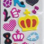 Crown Shoes -Puffy  stickers - Crafts Rewards Kids Scrapbook