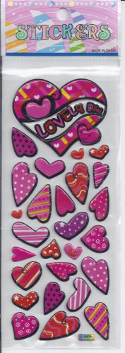 Hearts -Puffy  stickers - Crafts Rewards Kids Scrapbook