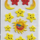 Sun Stars Puffy stickers - Crafts Rewards Kids Scrapbook