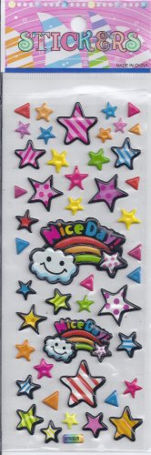 Sun Stars Puffy stickers - Crafts Rewards Kids Scrapbook