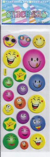 Smileys Puffy stickers - Crafts Rewards Kids Scrapbook