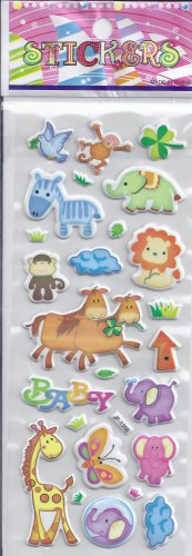 Animals- Puffy stickers - Crafts Rewards Kids Scrapbook