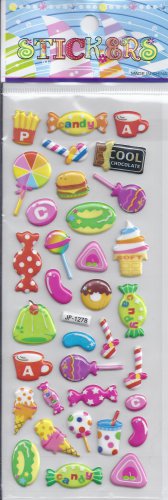 Sweets Candy - Puffy stickers - Crafts Rewards Kids Scrapbook