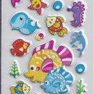 Fish Animals - Puffy stickers - Crafts Rewards Kids Scrapbook