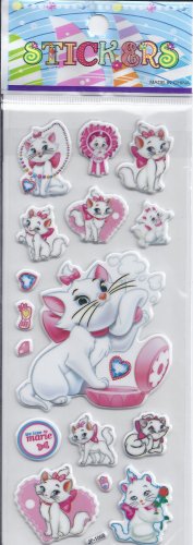 Marie Cat- Puffy stickers - Crafts Rewards Kids Scrapbook