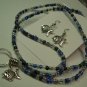 Blue Fish Name Badge/Tag Lanyard/Earring Set
