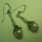 Tibetan Silver Pearl Bridal Earrings