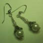 Tibetan Silver Pearl Bridal Earrings