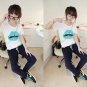 Summer Vogue Lip Print Short Sleeve Tshirt