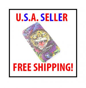 Ed Hardy iPhone 3G 3GS Case Cover Shield Tiger Faced Tattoo Design
