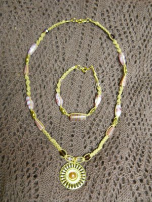 Pink Medallion Jewelry Set