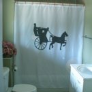 Bath Shower Curtain hansom cab horse drawn carriage safety