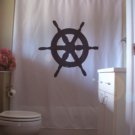 Bath Shower Curtain ships wheel helm steer boat ship sail