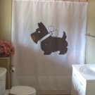 Bath Shower Curtain scottie dog bow Scottish terrier breed