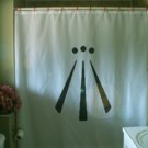 Bath Shower Curtain Awen symbol triple goddess pagan Wicca
