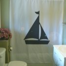 Bath Shower Curtain yacht sail boat sails flag mast pole sea