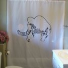 Bath Shower Curtain woolly mammoth ice age cave art ancient