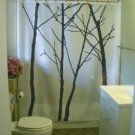 Bath Shower Curtain winter tree scape silhouette branch twig