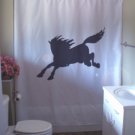 Bath Shower Curtain wild horse gallop run mane tail wind