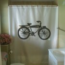 Bath Shower Curtain vintage bicycle bike antique seat pedal
