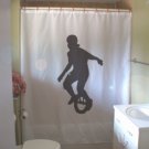 Bath Shower Curtain unicycle unicyclist one wheel balance 1
