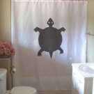 Bath Shower Curtain turtle native rock art shell reptile pet