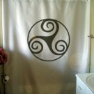 Bath Shower Curtain triskele circle triple swirl solar three