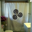 Bath Shower Curtain triple spiral pattern three triskele 3
