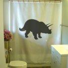 Bath Shower Curtain triceratops dinosaur frill 3 horns three