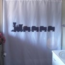 Bath Shower Curtain toy train caboose engine play locomotive