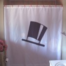 Bath Shower Curtain top hat silk chimney pot stove pipe tall