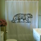 Bath Shower Curtain tiger big cat predator carnivore stripe