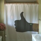 Bath Shower Curtain thumbs up hand gesture good thumb greet
